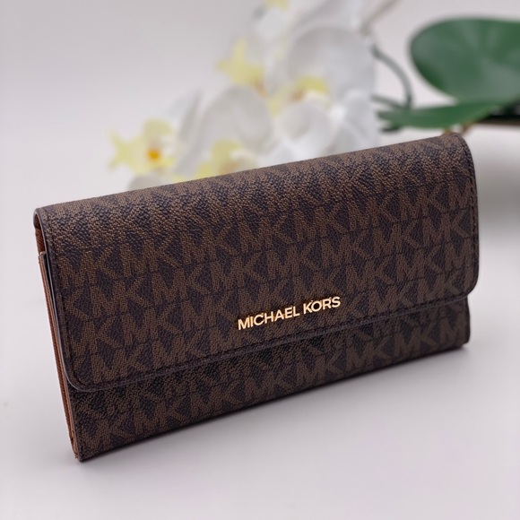 Michael Kors Trifold Wallet Signature Brown - Picture 7 of 12